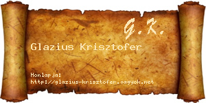 Glazius Krisztofer névjegykártya